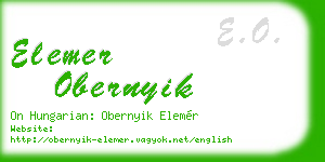 elemer obernyik business card